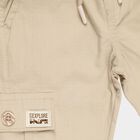 Boys Beige Regular Fit Cargo Pants, Khaki, small image number null