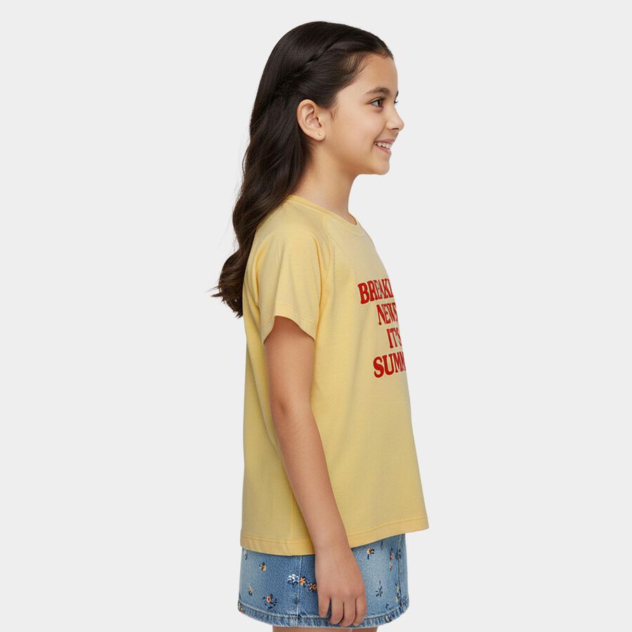 Girls' T-Shirt, Yellow, large