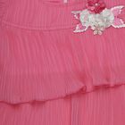 Girls Fuchsia Layered Top and White Capri Set, Fuchsia, small