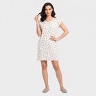 Women's White Round Neck T-Shirt Style Nighty, White, small