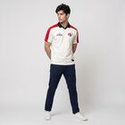Men's White Polo Neck Graphic Print T-Shirt, Off White, small