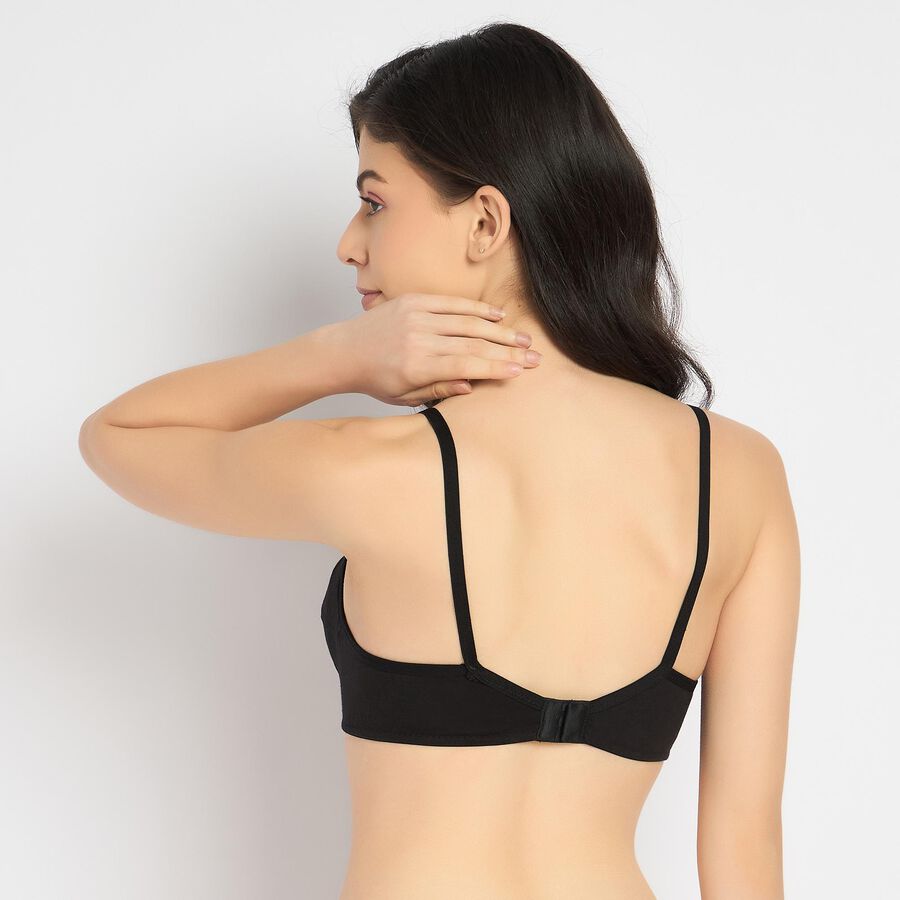 Ladies' 100% Cotton Bra , काला, large image number null