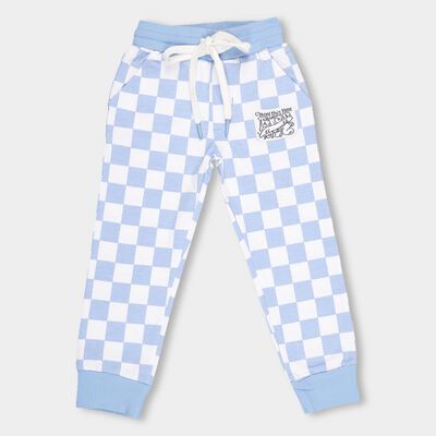 Boys' Muted Blue Regular Fit Printed Pyjama