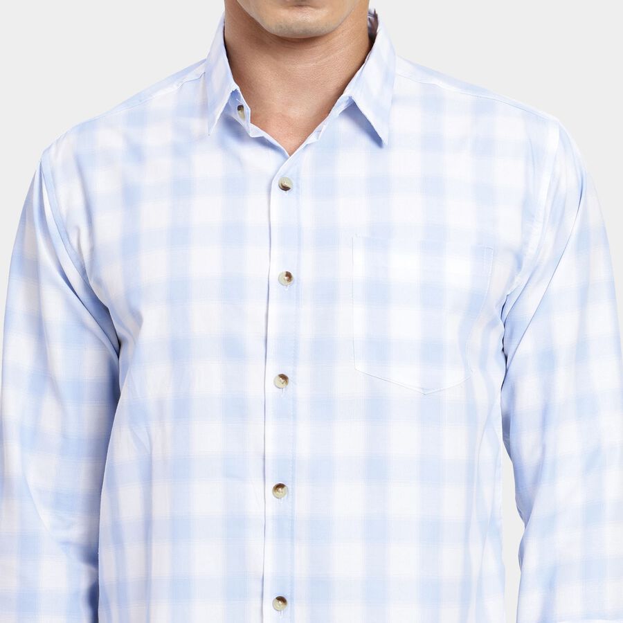 Men's 100% Cotton Casual Shirt, हल्का नीला, large image number null