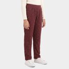 Girls Wine Straight Fit Star Printed Pyjama, Wine, small