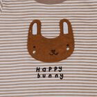 Infants' Beige Cotton Round Neck Bunny Applique Baba Suit, Beige, small