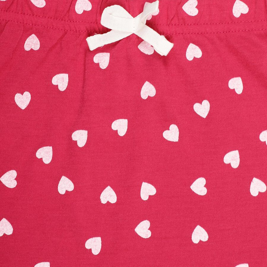 Girls' Multicolor Printed Pull-Up Skirt, Fuchsia, large image number null
