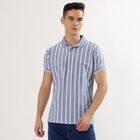 Men's Light Blue Polo Neck Casual T-Shirt, Light Blue, small image number null
