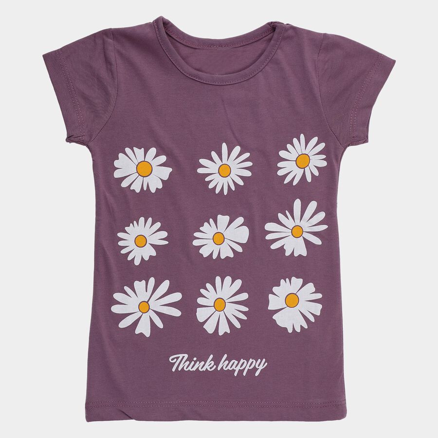 Girls' T-Shirt, बैंगनी, large