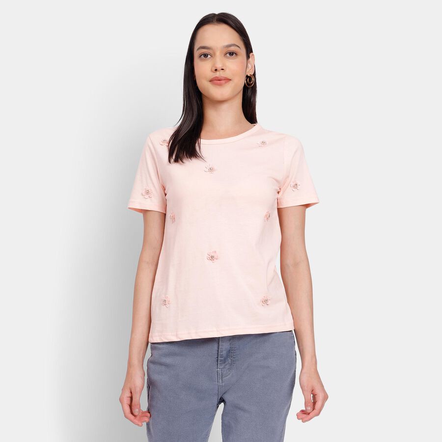 Ladies' 100% Cotton Top, Light Pink, large image number null