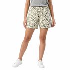 Women's Cream Regular Fit Floral Print Shorts, Off White, small
