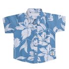 Infants Bright Sky Blue Cotton Half Sleeve Classic Casual Shirt, मध्यम नीला, small image number null