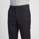 Men's Charcoal Slim Fit Self Design Formal Trousers, चारकोल, small