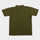 Boys Olive Green Round Neck Casual T-Shirt, ओलिव, small