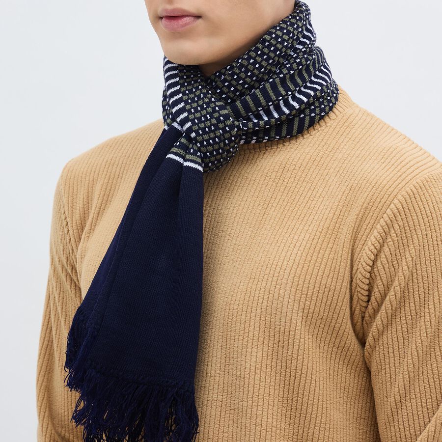 Men's Muffler, Navy Blue, large image number null