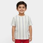 Boys Off-White Round Neck Casual T-Shirt, Off White, small