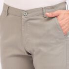 Men's Slim Fit Casual Trousers, Light Grey, small image number null
