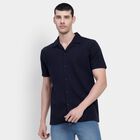 Men's Casual Shirt , Navy Blue, small