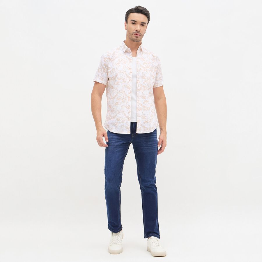 Men's Deep Indigo Slim Fit Stretchable Jeans, Dark Blue, large image number null