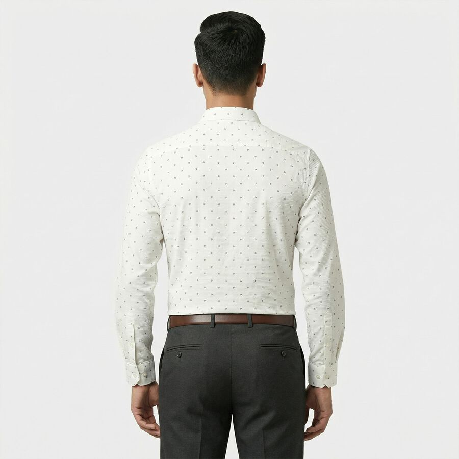 Men White Classic Formal Shirt, सफ़ेद, large