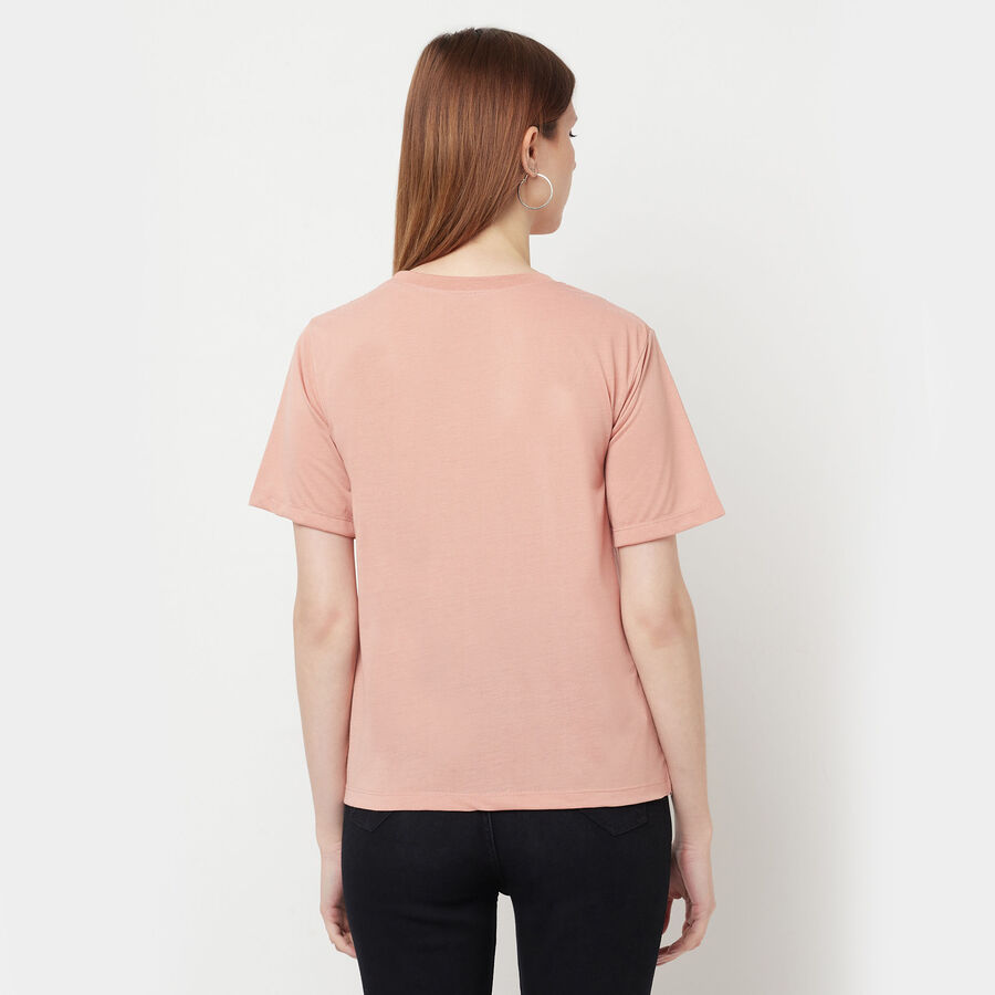 Round Neck T-Shirt, Pink, large image number null