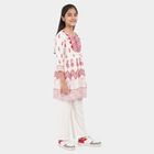 Girls Pink Round Neck Fusion Set Upper and Bottom Set, Pink, small