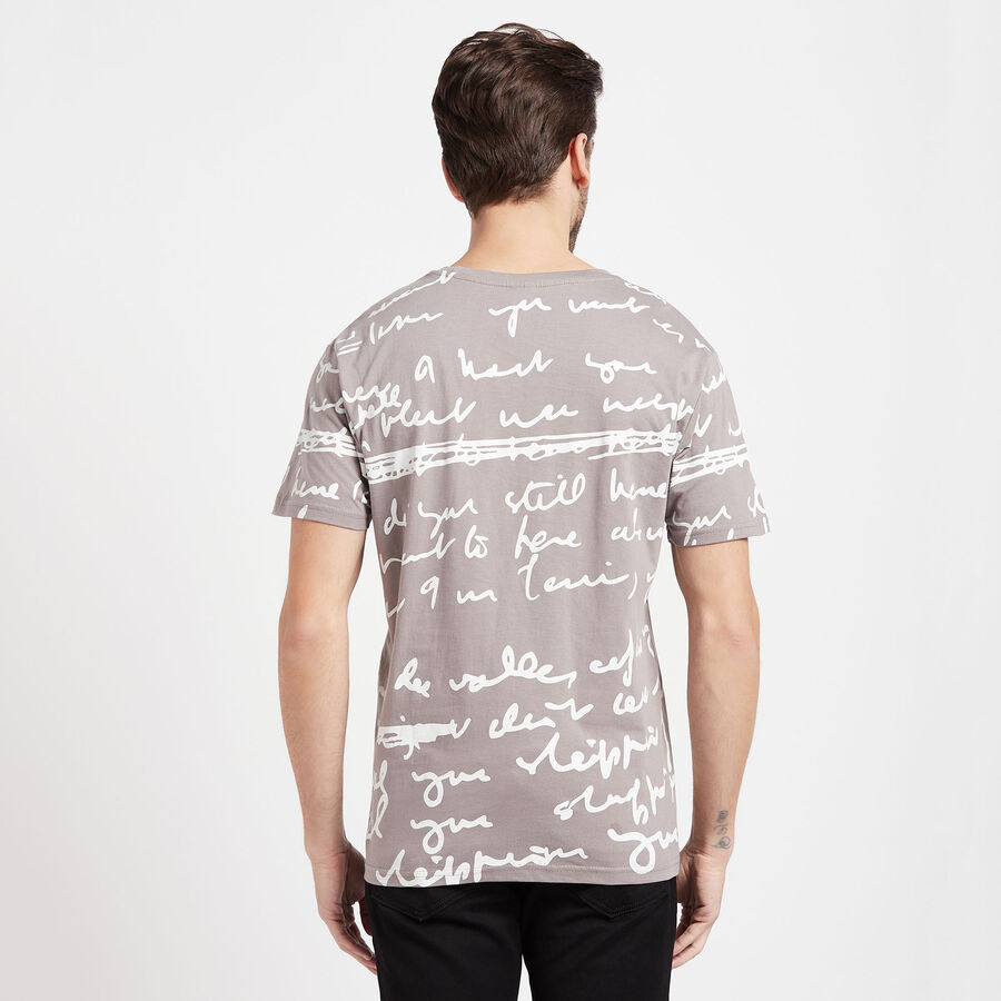 All Over Print Round Neck T-Shirt, Dark Grey, large image number null