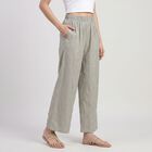Women's Grey Regular Fit Printed Palazzos, Dark Grey, small