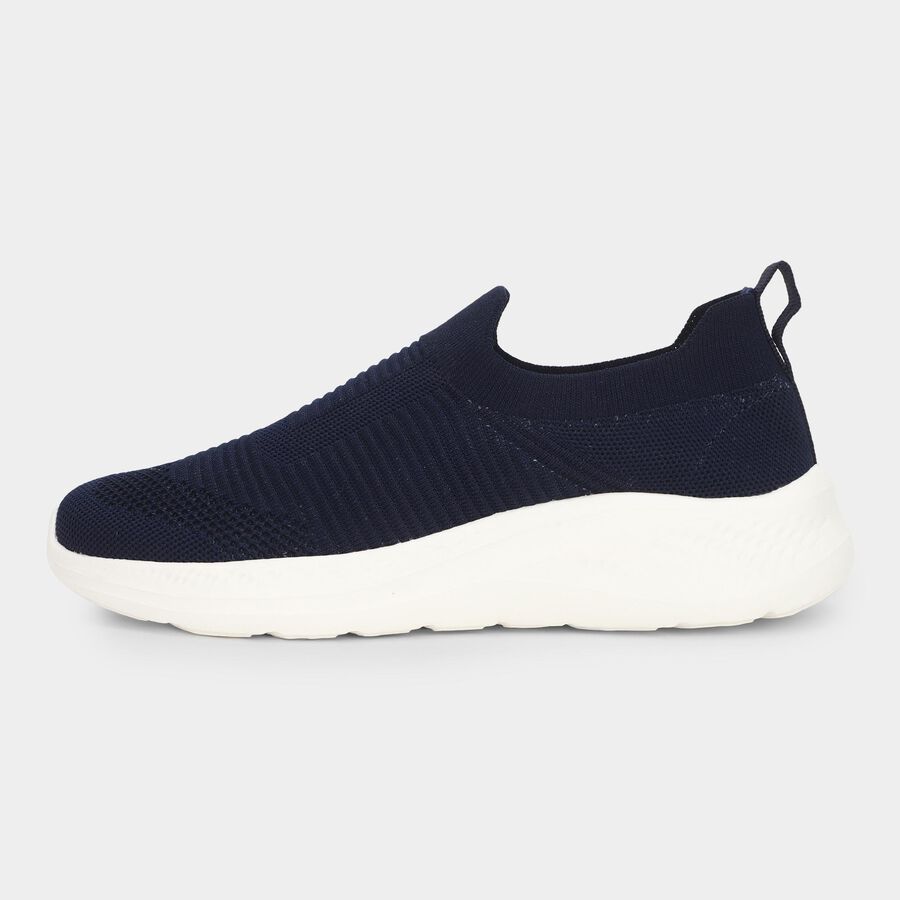 Women's Deep Midnight Navy Blue Slip-On Casual Sneakers, Blue, large