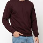 Men's Wine Crew Neck Pullover Sweatshirt, Wine, small