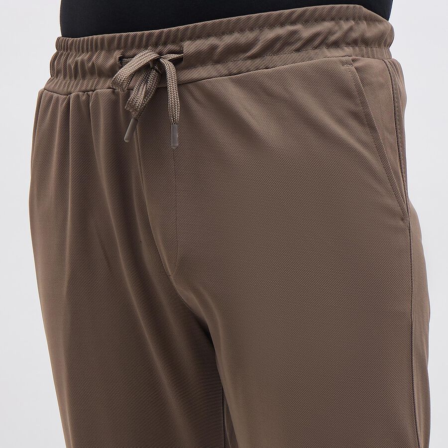 Men's Muted Brown Slim Fit Cargo Jogger, गहरा पीला, large