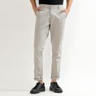 Men's Slim Fit Casual Trousers, हल्का ग्रे, small image number null