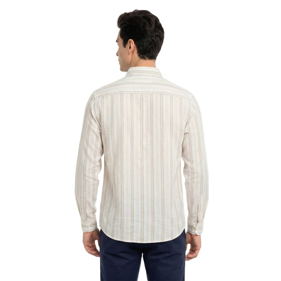 Men's Beige Cotton Regular Fit Casual Shirt, गहरा पीला, large