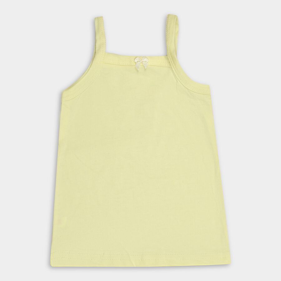 Girls' 100% Cotton Vest (Pack of 2), Yellow, large image number null