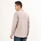 Men's Muted Brown Classic Casual Shirt, भूरा, small