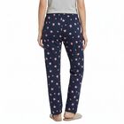 Women's Navy Blue Straight Fit Star Printed Pyjama, नेवी ब्लू, small