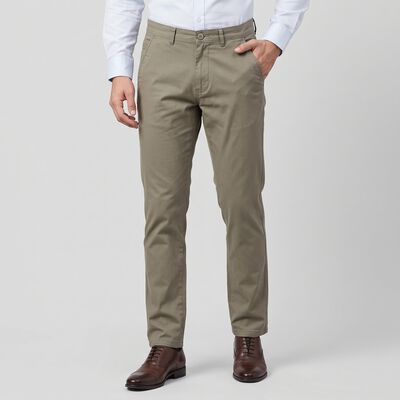 Men's Light Grey Slim Fit Chino Trousers