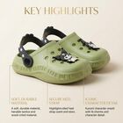 Kids Light Green Cartoon Slip-On Sandals, ओलिव, small image number null