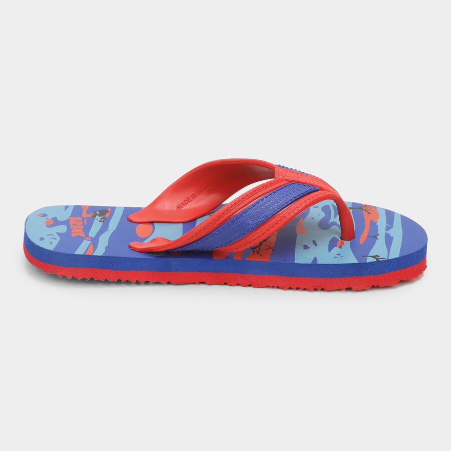 Kids Bright Scarlet Red and Royal Blue Thong Slippers, Blue, large image number null