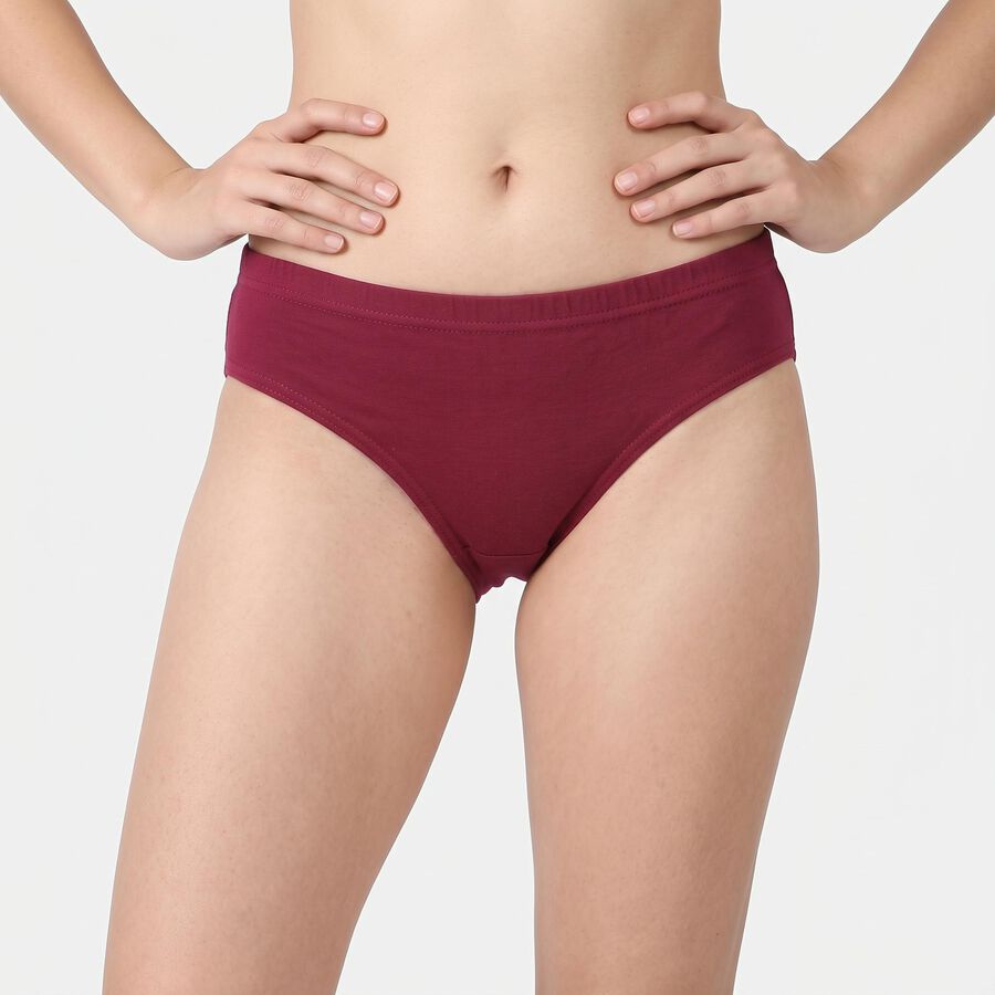 Women's Maroon Regular Fit Solid Panty, Wine, large