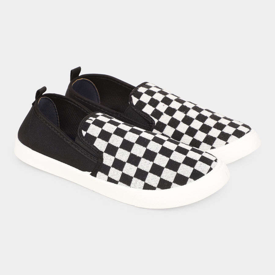 Men Black Slip-On Casual Shoes, काला, large