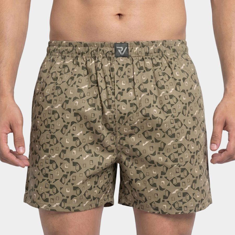 Men's Olive Green Classic Fit Solid Boxers, Olive, large