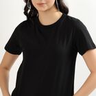 Women's Jet Black Cotton Round Neck T-Shirt, Black, small image number null