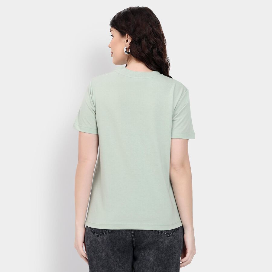 Ladies' Round Neck T-Shirt , हल्का हरा, large
