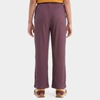 Girls' Lilac Straight Fit Ribbed Drawstring Pyjama, Lilac, small