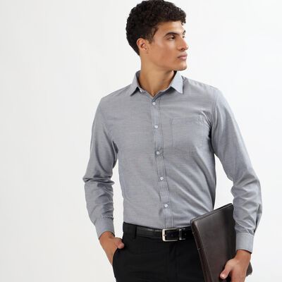 Men's Grey Classic Formal Shirt
