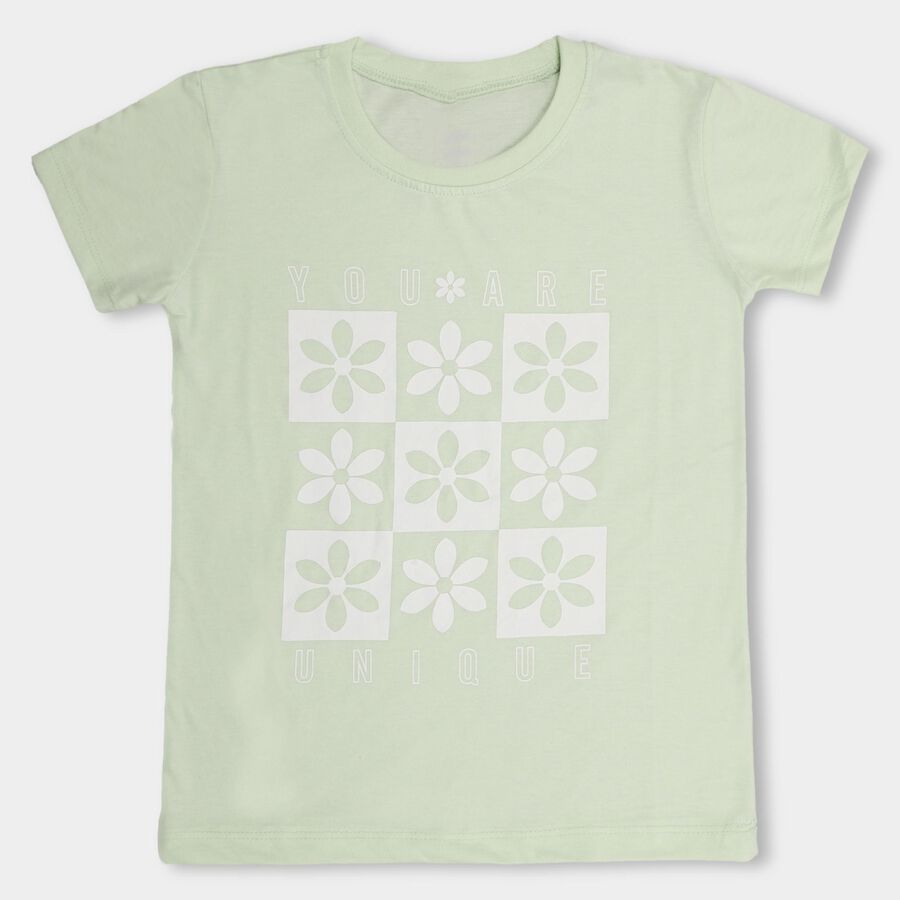 Girls' T-Shirt , हल्का हरा, large image number null