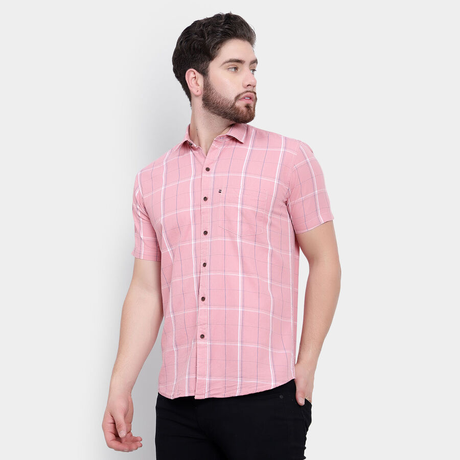 Cotton Checks Casual Shirt, Pink, large image number null