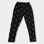 Girls' Jet Black Regular Fit Printed Pyjamas, Black, small image number null