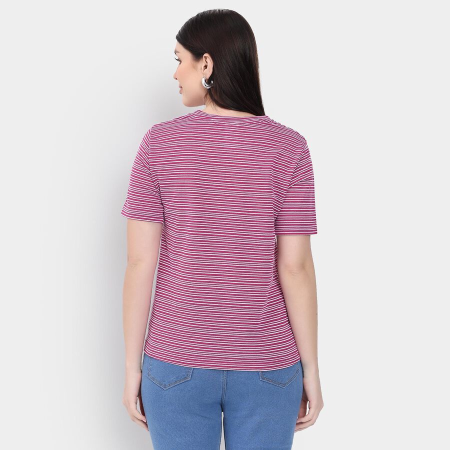 Ladies' Round Neck T-Shirt, Pink, large image number null